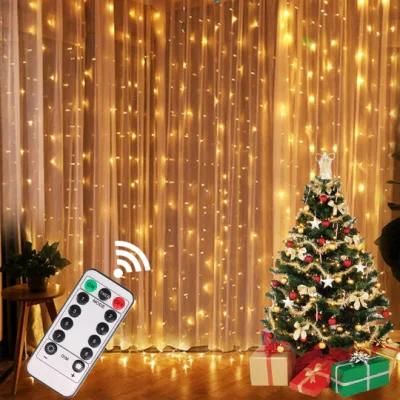 LED String Lights Christmas Decoration Remote Curtain 3m Lamp