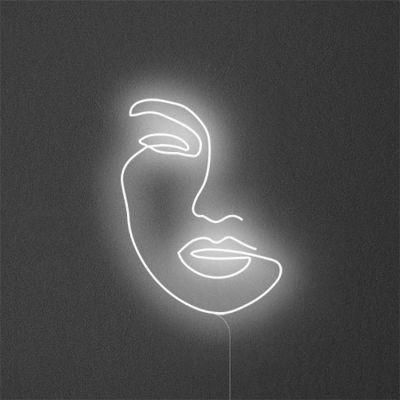 Custom LED Illuminated Neon Signage RGB Half Face Neon Sign for Home Bar