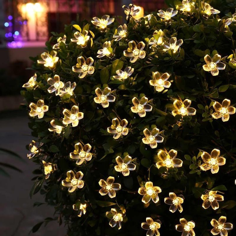 Solar String Light 7m 50 LED Sakura Flower Garland Light