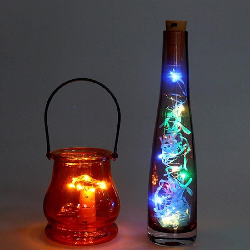 Beer Bottle Light with Cork Shaped 1m 10LED Copper Silver String