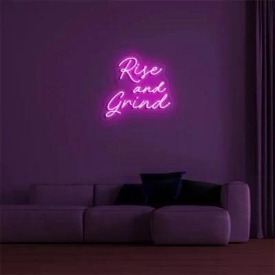 Hot Selling Decorative Long Lasting Custom Rise and Grind Flex LED Neon Light Sign