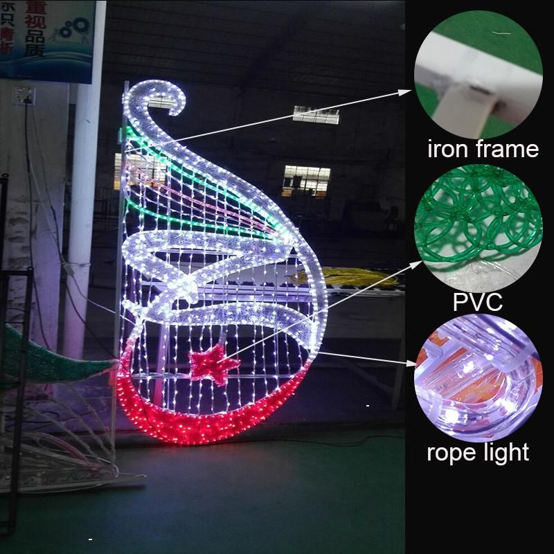 IP44 IP65 220V Christmas Ramadan Decoration Motif Street Pole Rope Light