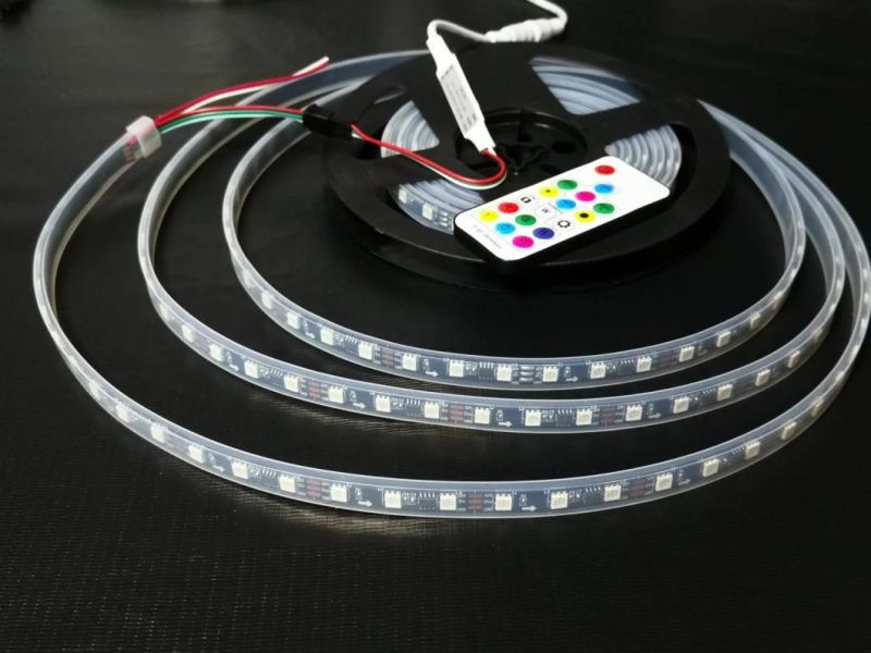 DMX512 RGB LED Digital Strip Light Waterproof DC12V Ws2811 Ws2812b Pixel 60LED/M Addressable LED Strip Light