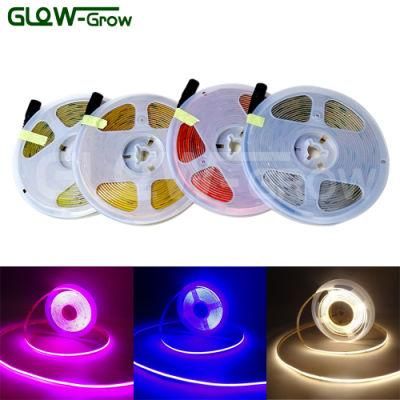 Warm White IP20 11W/M 480LEDs/M 8mm Pfc Board COB Strip Light for Shopping Mall Park Holiday Decoration