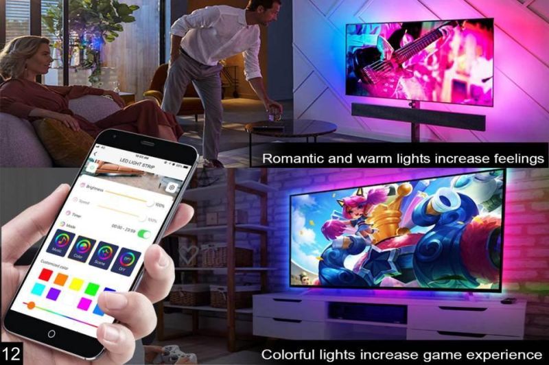 APP Control and Music Sync LED TV Backlights, WiFi TV Light Strip Sync