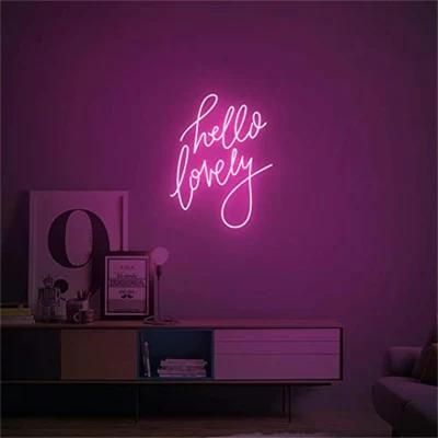 Wall Mounted Custom Hello Lovely Pink LED Neon Sign Letters for Home Event Party