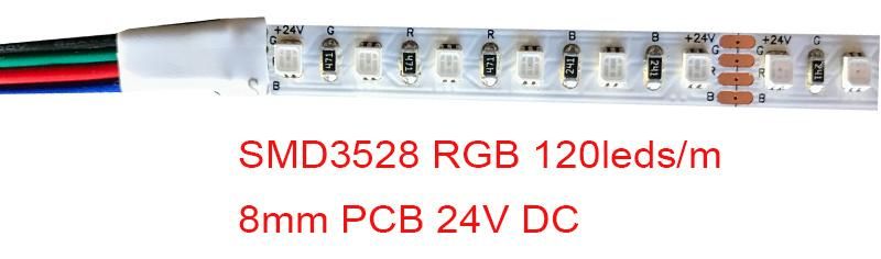 New Product RGB 120LEDs/M 8mm 15W/M 3m-Tape LED Strip SMD3528