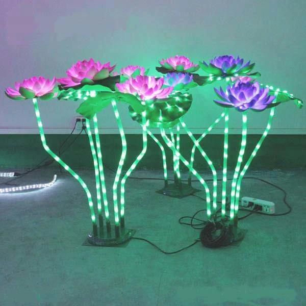 80cm Hotel Lobby Decoration Plastic Lotus Flower Light