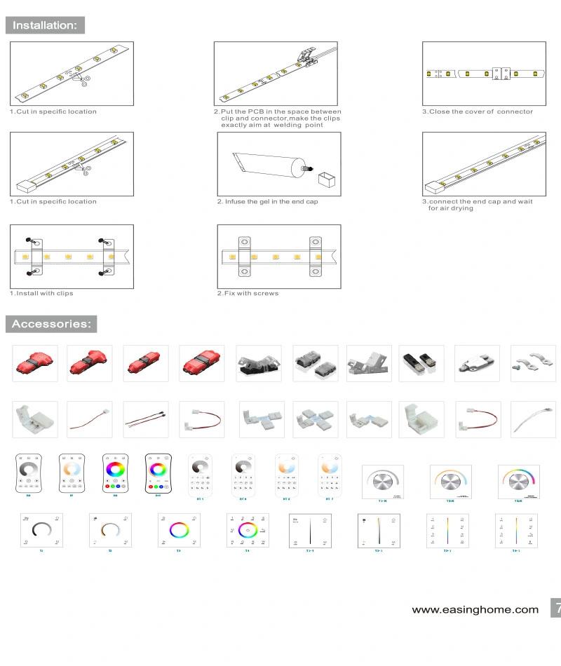 68m Per PCS Cc36V Waterproof 18LED/M 3.5-5W/M (IP20 or IP65 or IP67) Flexible SMD5050 Single Color LED Light Strip, Ce, RoHS Support