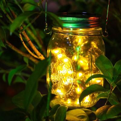 Mason Jar LED Solar Outdoor Light E27 20 LED IP65 Waterproof Hanging Solar Light