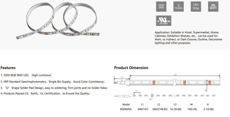 U Shape Solder Pad Design RGB 24V Flexible LED Strips