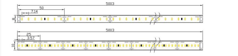 DOT Free High Brightness DC 24V 9.6W 2216 Warm White 4mm 8mm FPC Flexible LED Tape LED Strip Light