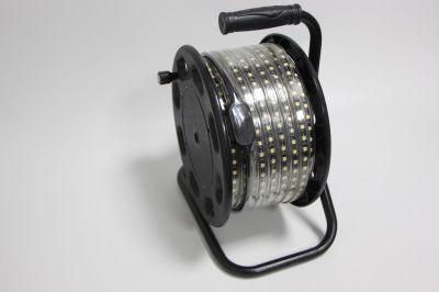 220V/230V High Brightness 800lm/M Black PCB 5050-60 Portable Reel LED Strip 15m Kit, Construction Site Light