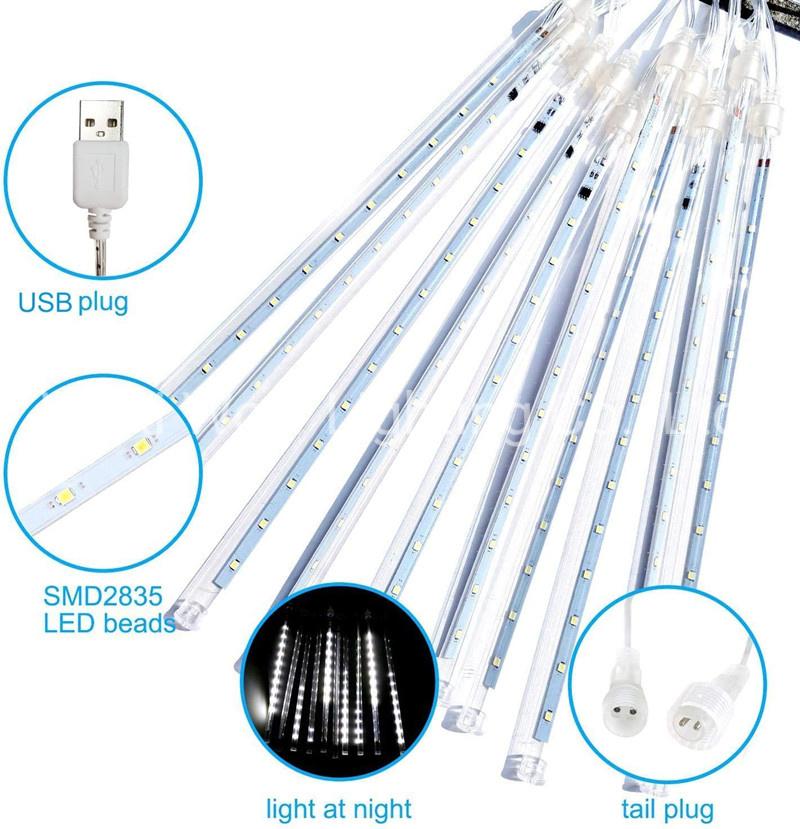 LED Falling Rain Light Waterproof LED Meteor Shower Lights 30cm 10 Tubes 240 LEDs Falling Raindrop Christmas Lights for Home Decor