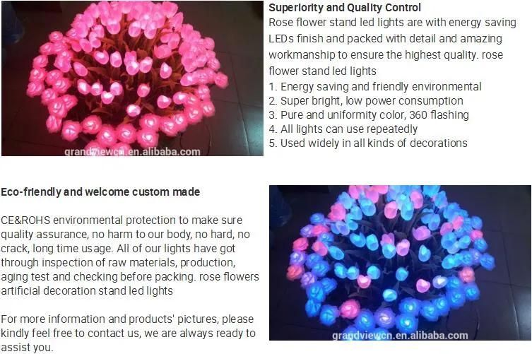 2019 New Style 220V RGB Diwali LED Rose Flower Light for Christmas Park Decoration