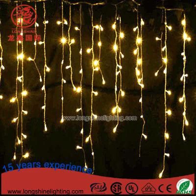 LED Lighting Outdoor Dripping Christmas Decoration Warm White Icicle Lights