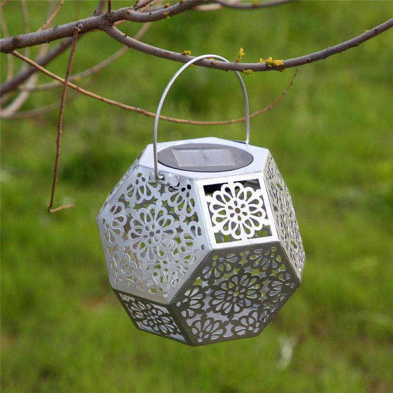 Solar LED Lamp Crack Hanging Ball Glass Jar Light Outdoor Garden Decoration Copper Wire Light Christmas Light