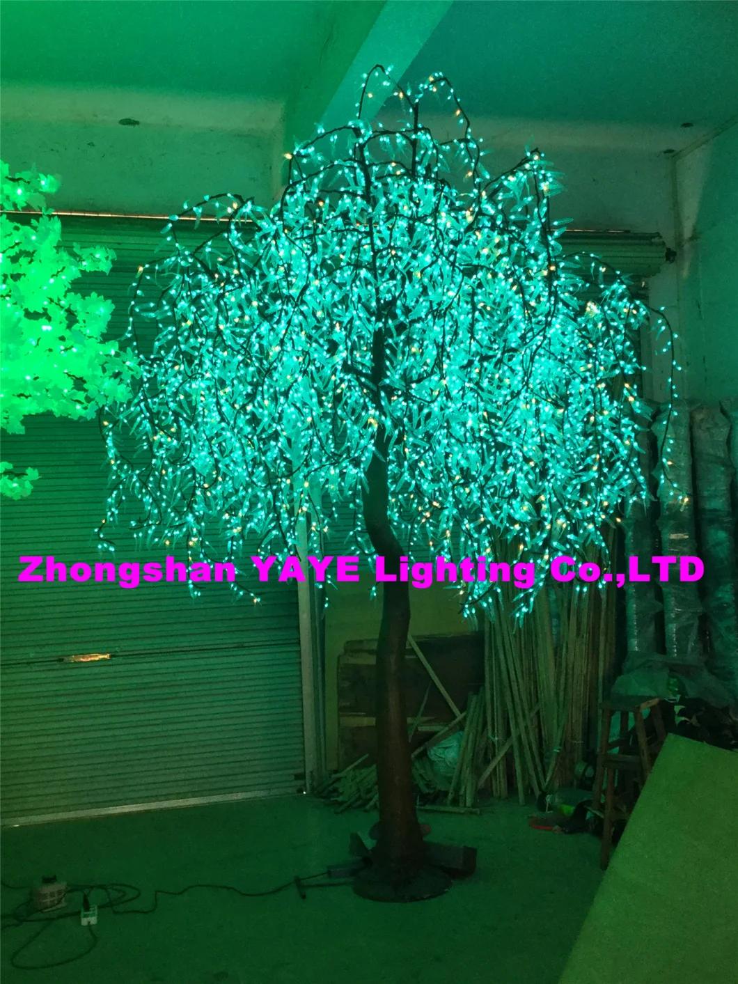 Yaye 2021 Hot Sell RGB Lighted Willow Tree Real Look Trunk LED Outdoor Indoor out Door Artificial Christmas Tree Light with CE/RoHS/ 2 Years Warranty