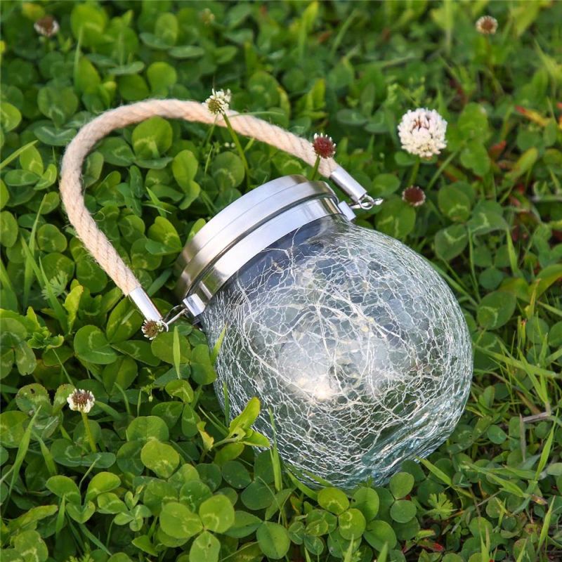 Hanging Glass Solar Mason Jar Fairy Solar Decorative Light for Christmas