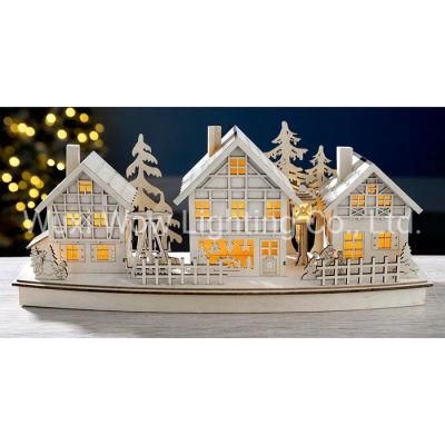 Village Scene Christmas Decoration 37.5 Cm - Neutral