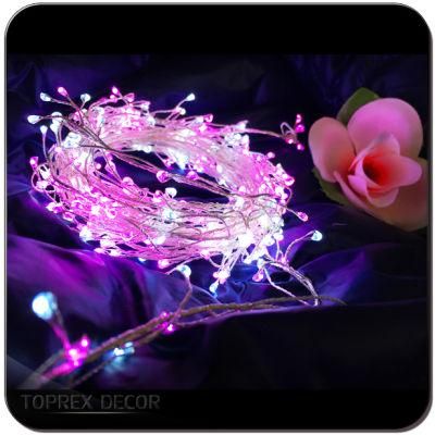 Fluffy Indoors Plug EU Twinkle LED String Light Confetti Christmas Star Small Fairy Lights