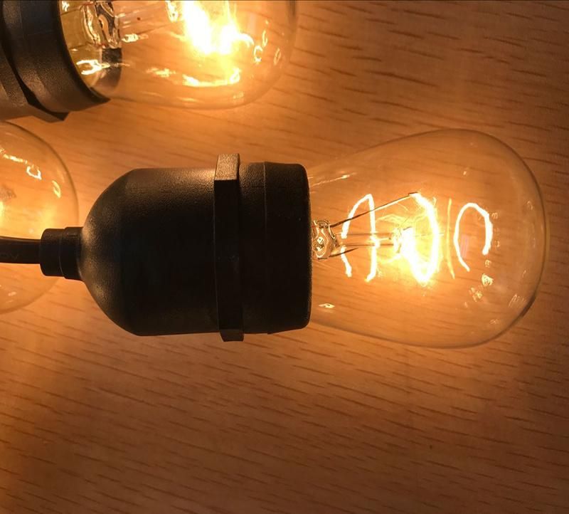 Christmas Tree Ornaments Floral Fairy Lights Rubber Cable E27 Sockets Backyard Vintage Connectable Outdoor Globe String Lights for Sale