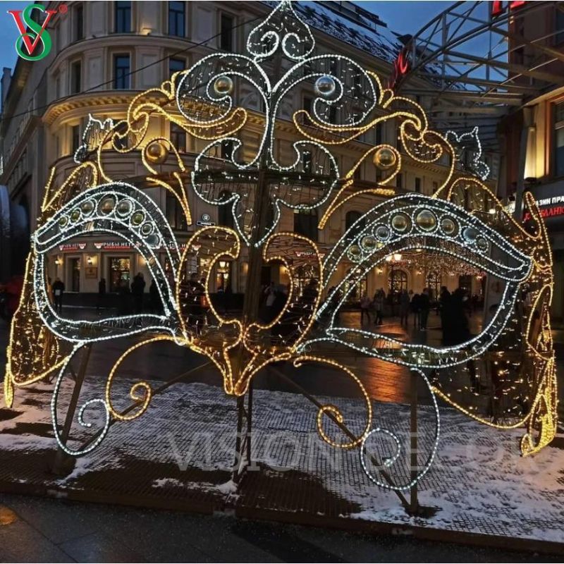 Party Mask 3D Sculpture Motif LED Outdoor Decoration Light