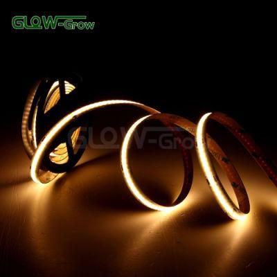 14W White CCT Dimmable 24V Flexible COB LED Strip Light for Kitchen Cabinet Dressing Mirror Decoration (2700K-6500K)