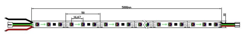 Dream Color 5V Ws2813 5050 300 LEDs Individually Addressable RGB LED Strip Light