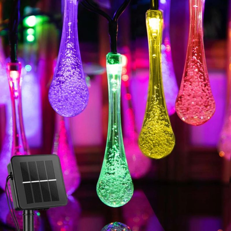 Waterproof Outdoor Solar String Lights Water Drop Solar Powered Lights