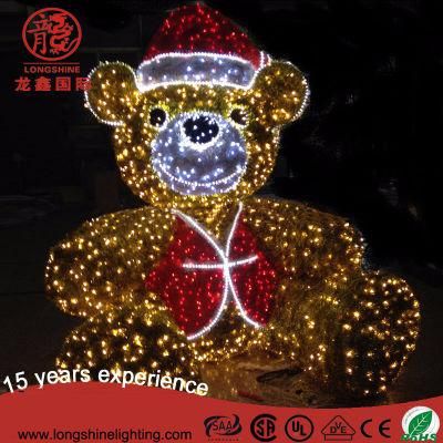 LED 3D Bear Christmas Motif Light Outdoor Decoration