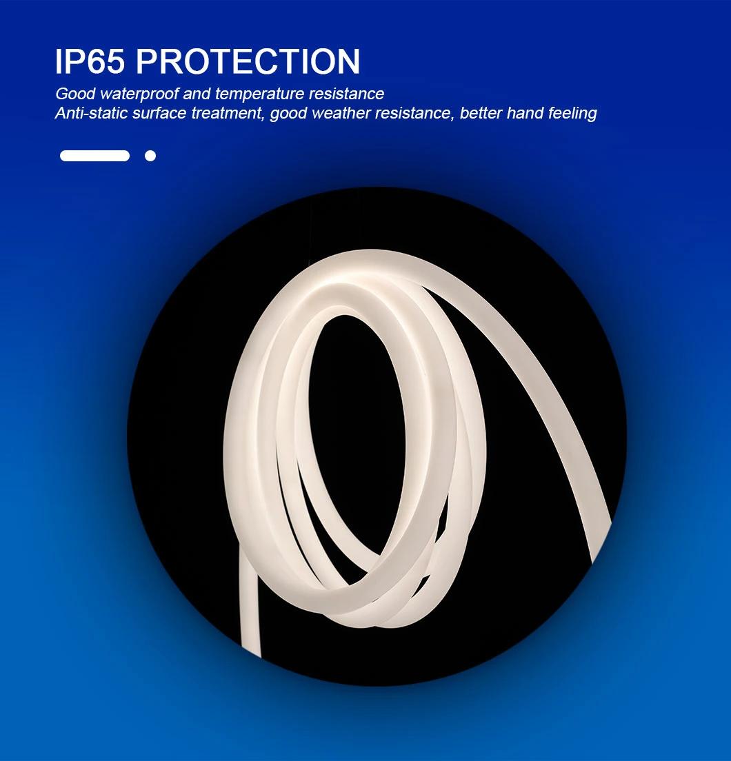 IP67 Silicone UV Resistant Free Bending Reception Halls 360 Degree LED Strip Neon Flex 24V