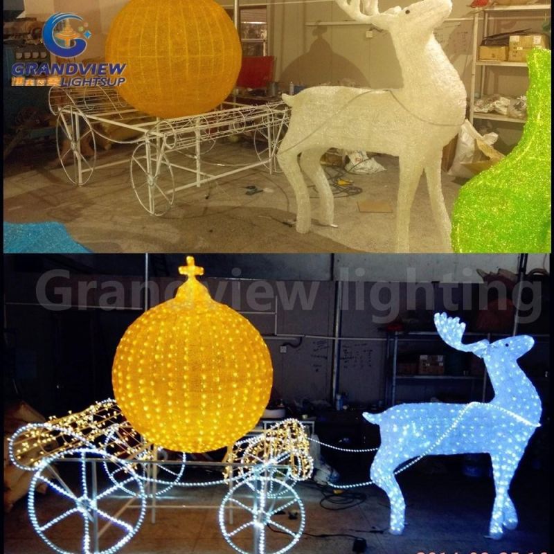 Outdoor LED Reindeer Carriage Christmas Light