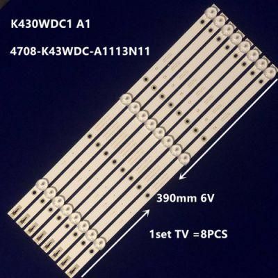 8PCS X LED Backlight for TCL Y43G1b L43e6800 Le43e6850 K430wdc1 A1 4708-K43wdc-A1113n11 43bdl4012 43pff5012 3LED 39cm 6V