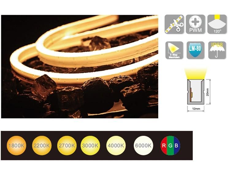 PU IP68 Waterproof LED Neon Flex 24V Strip 3014 SMD Strip Light