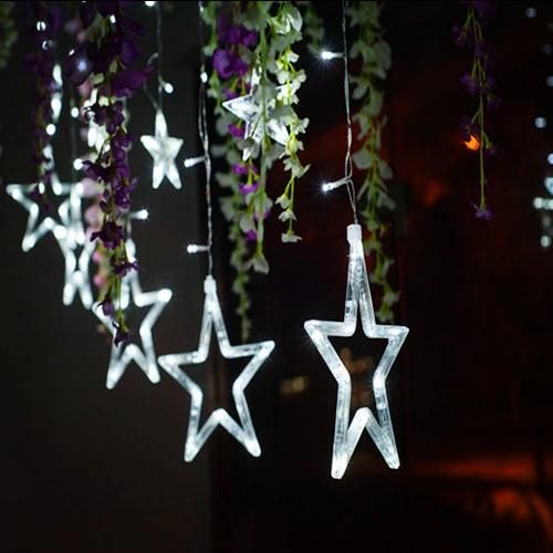 Christmas Curtain Star Curtain Lights for Home Decoration