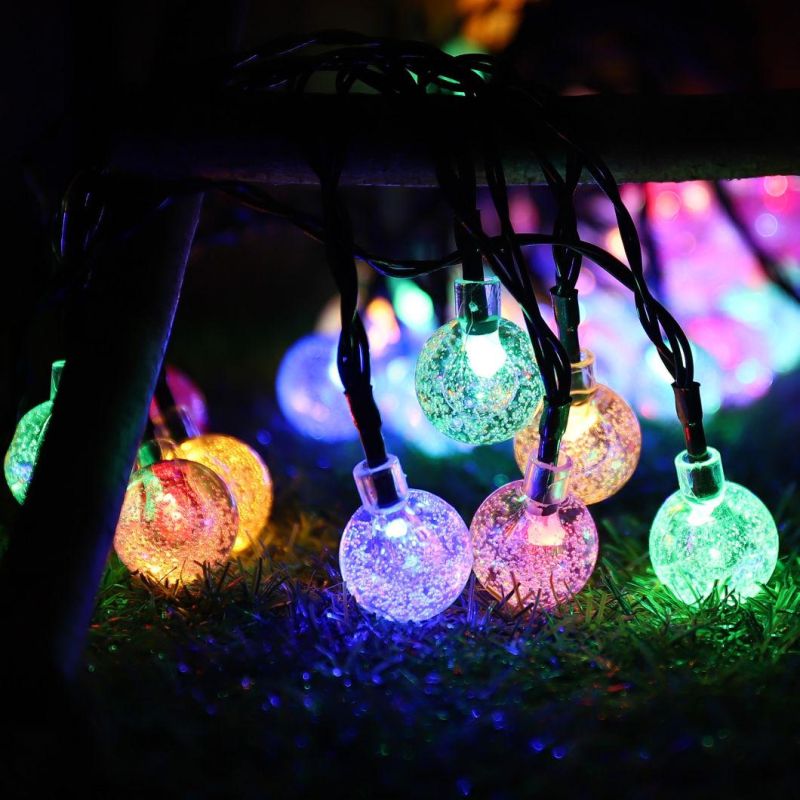 20/50LEDs Crystal Ball Lamps Outdoor Garden Solar Christmas Decoration LED Light