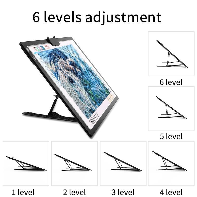 New Product Integrated Bracket Design A3 Battery Type LED Tracing Tablet Tracing Light Pad USB LED Light Pad with Stand