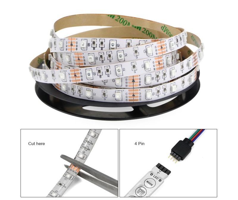 DC 5V USB 2835 LED RGB Strip Lamp RGB Book Light Bulb TV Background Decor Lighting Ribbon Desk Decor LED Lamp Tape 1m 2m 3m 4m 5m