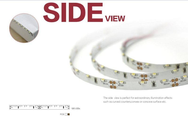 SMD3014 120 LED Side Glow 8mm 12V 12W LED Strip Light