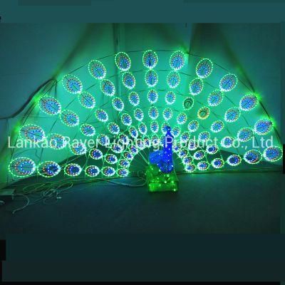 Dynamic Lighting LED Peacock Large Outdoor Novelty Park Decoration Lights