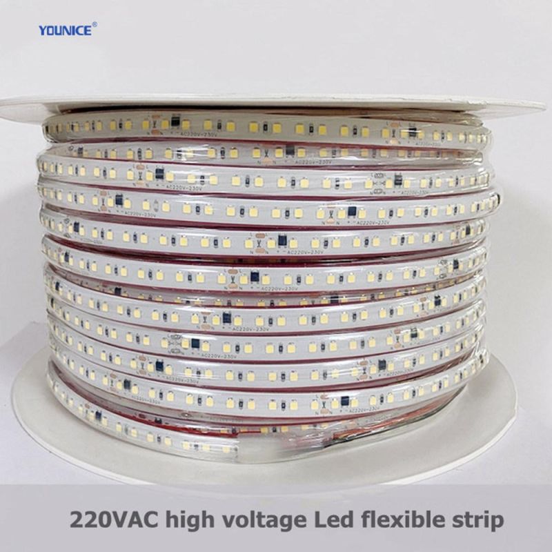 IP67 Silicone Hollow Extrusion 220V High Voltage 12W LED Flexible Strip