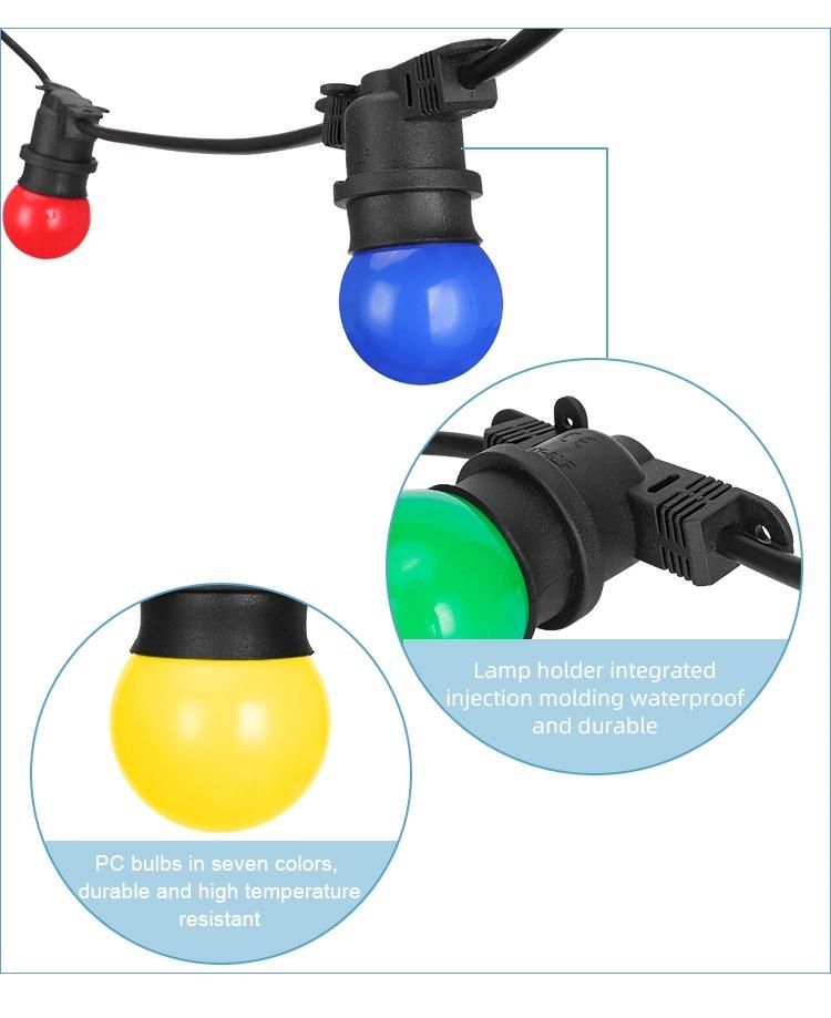 Outdoor Weatherproof Commercial Hanging Sockets Cafe Grade Outdoor Weatherproof String Light