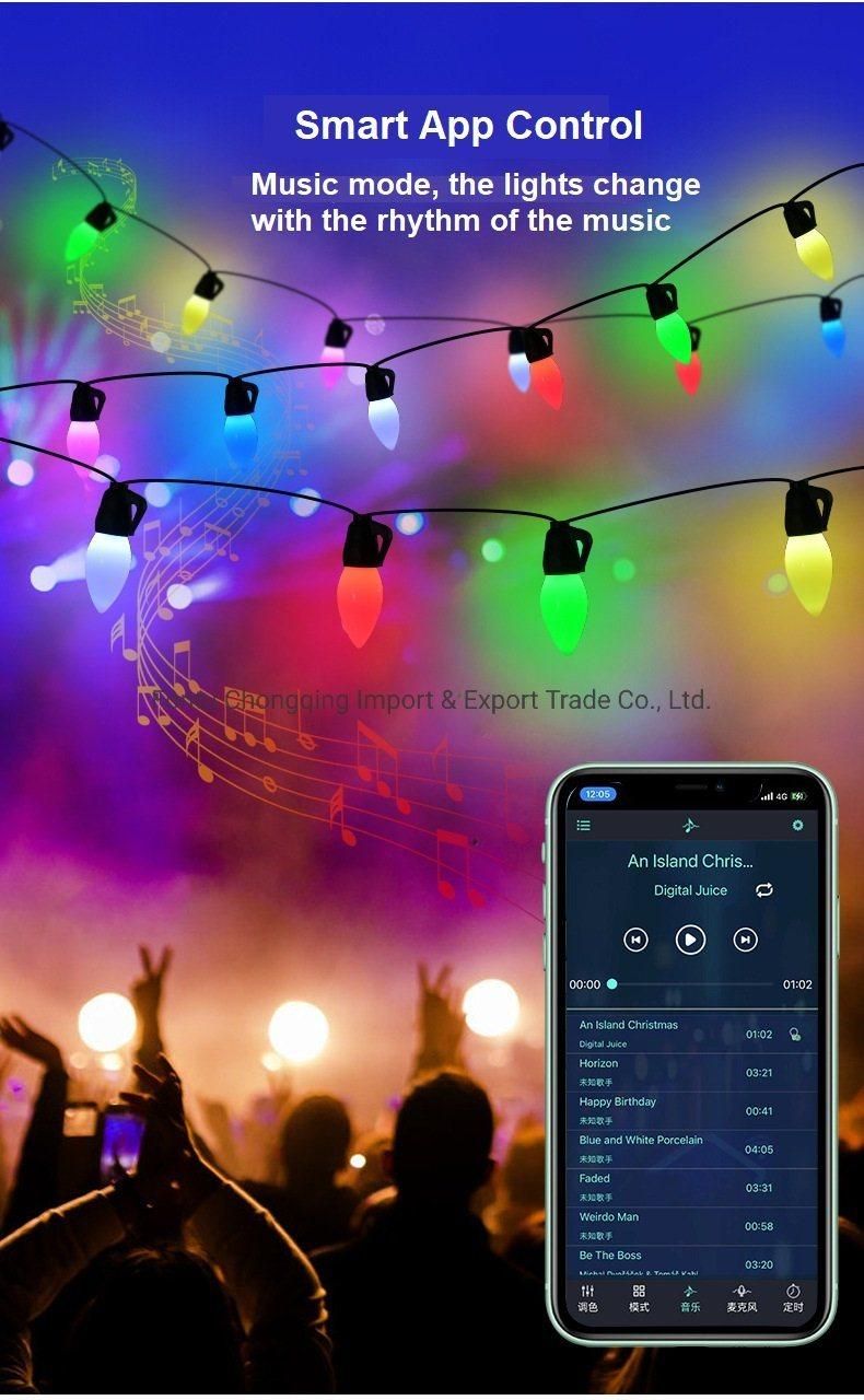 S14 G40 Smart LED String Light Ball, RGB 16 Million Colours Twinkle Lights, APP Control Strawberry Ball for Garden Holiday etc