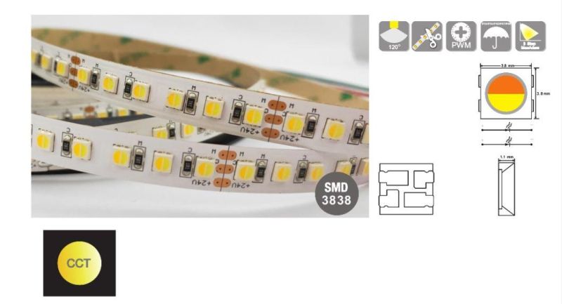 DC 24V 3838 SMD LED Strip White / Natural White/ Warm White LED Flexible Strip