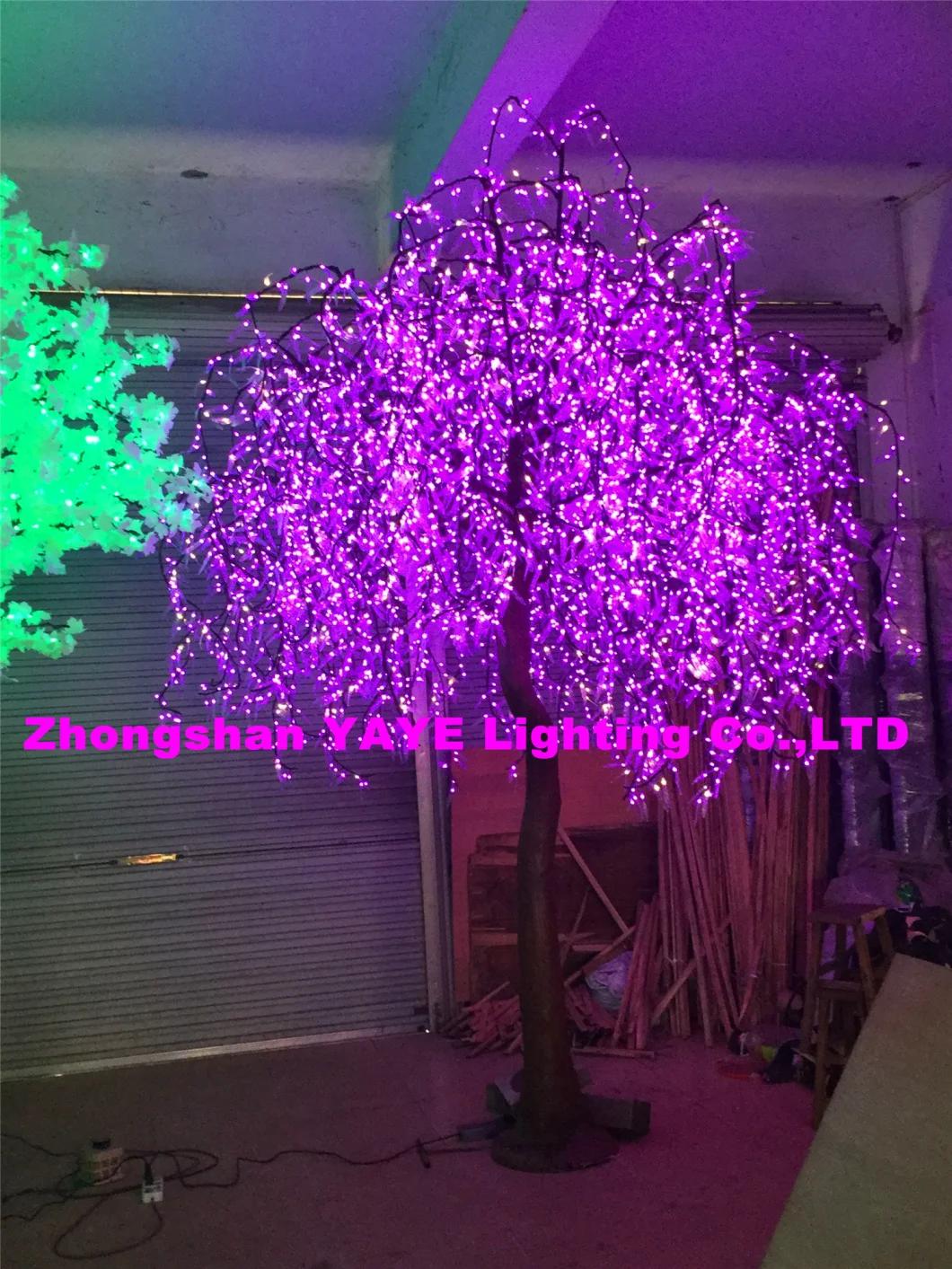 Yaye 2021 Hot Sell RGB Lighted Willow Tree Real Look Trunk LED Outdoor Indoor out Door Artificial Christmas Tree Light with CE/RoHS/ 2 Years Warranty