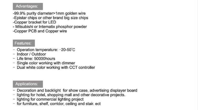 3838 LED Dimmable Strip 12V/24V 120LEDs Color Temperature Adjustable