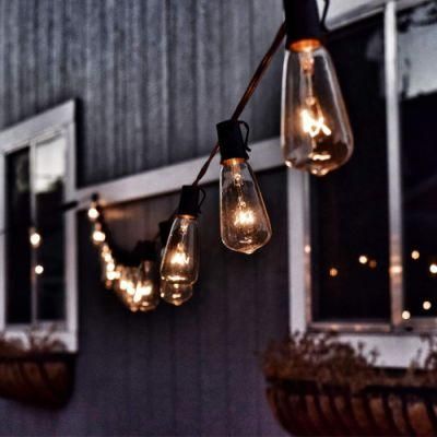 Festoon Cafe Light for Outdoor Patio Vintage Customized 7W E17 Clear St40 Edison Light Set