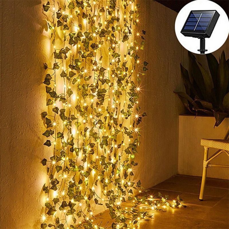 10m Solar LED Light Outdoor Garland Curtain IVY Fairy Lights