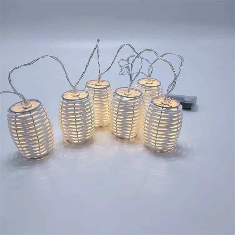 Bamboo Sticks Hanging Lantern Mini Decoration LED String Light